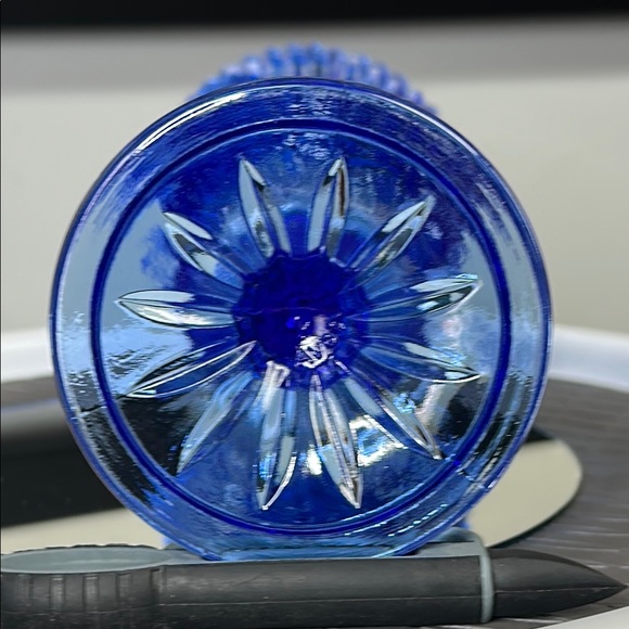 Vintage Avon Fostoria Cobalt Blue Glass Goblet with George Washington - Picture 9 of 11